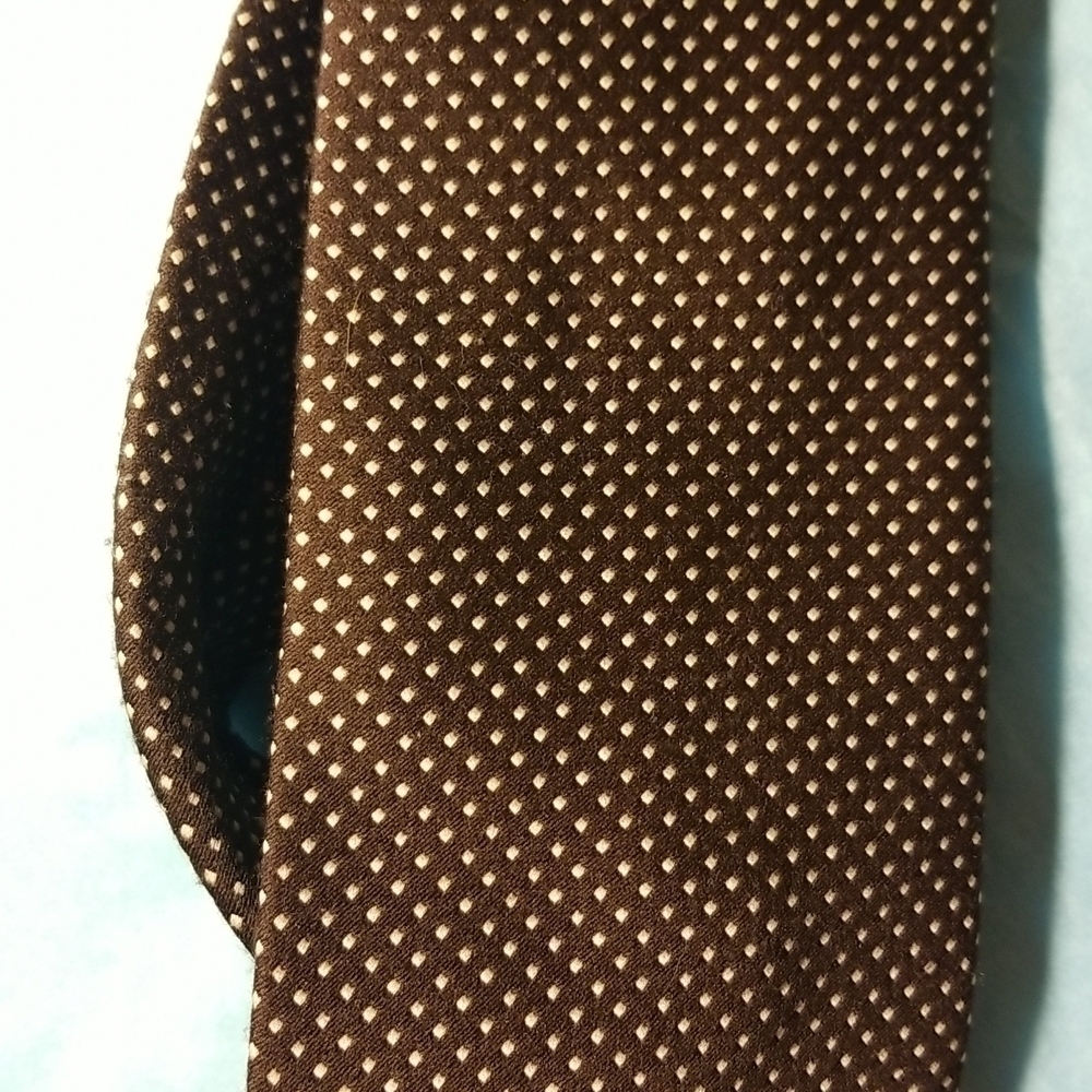 Oleg Cassini Men's Tie Brown Polka Dot Vintage Marshall Field & Co.